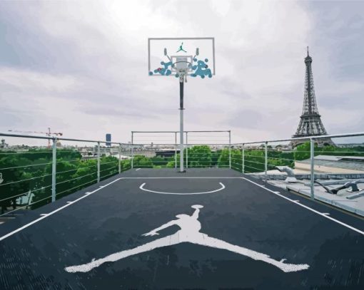 Paris Basketball Court Paint By Numbers