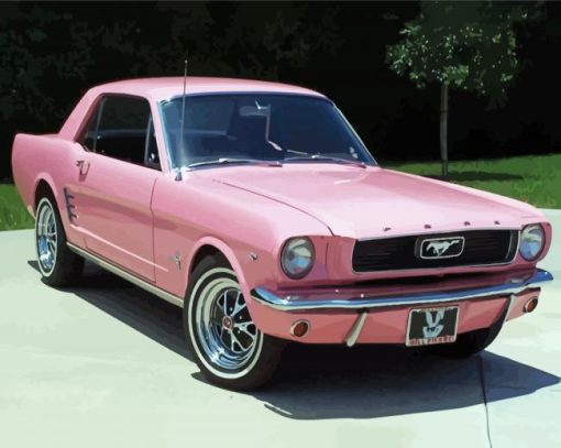 Pink 1966 Mustang Paint By Number