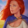 Roman Woman With Red hair And Blue Eyes Paint By Numbers