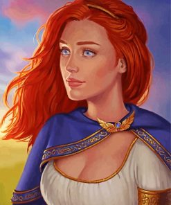 Roman Woman With Red hair And Blue Eyes Paint By Numbers