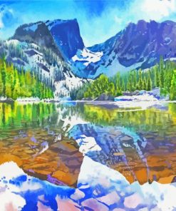 Watercolor Mountains Nature Paint By Numbers