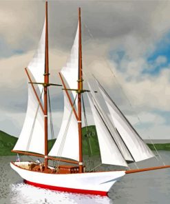 White Schooner Paint By Numbers