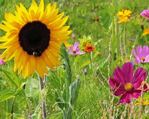 Wildflower Meadow Wildflowers Paint By Numbers