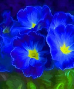 Primrose Blue Flowers Paint By Numbers