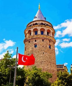 Turkey Galata Tower Monument Paint By Numberse