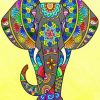 Elephant Mandala paint by numbers