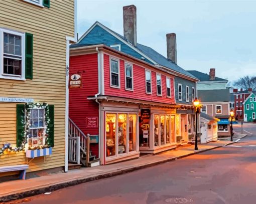 Marblehead Town Buildings Paint By Numbers