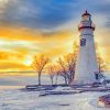 Marblehead Lighthouse Snow Paint By Numbers