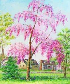 Pink Weeping Cherry Tree Paint By Number